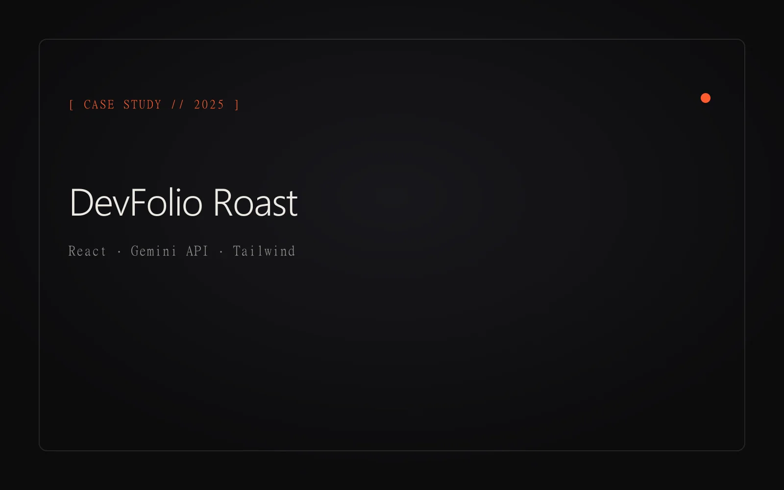 DevFolio Roast Interface Screenshot